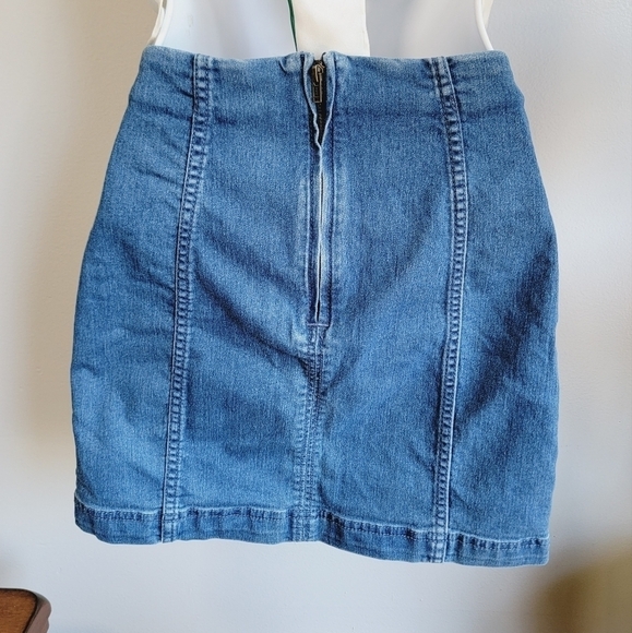 Free People mini skirt denim size 0 - Picture 1 of 6